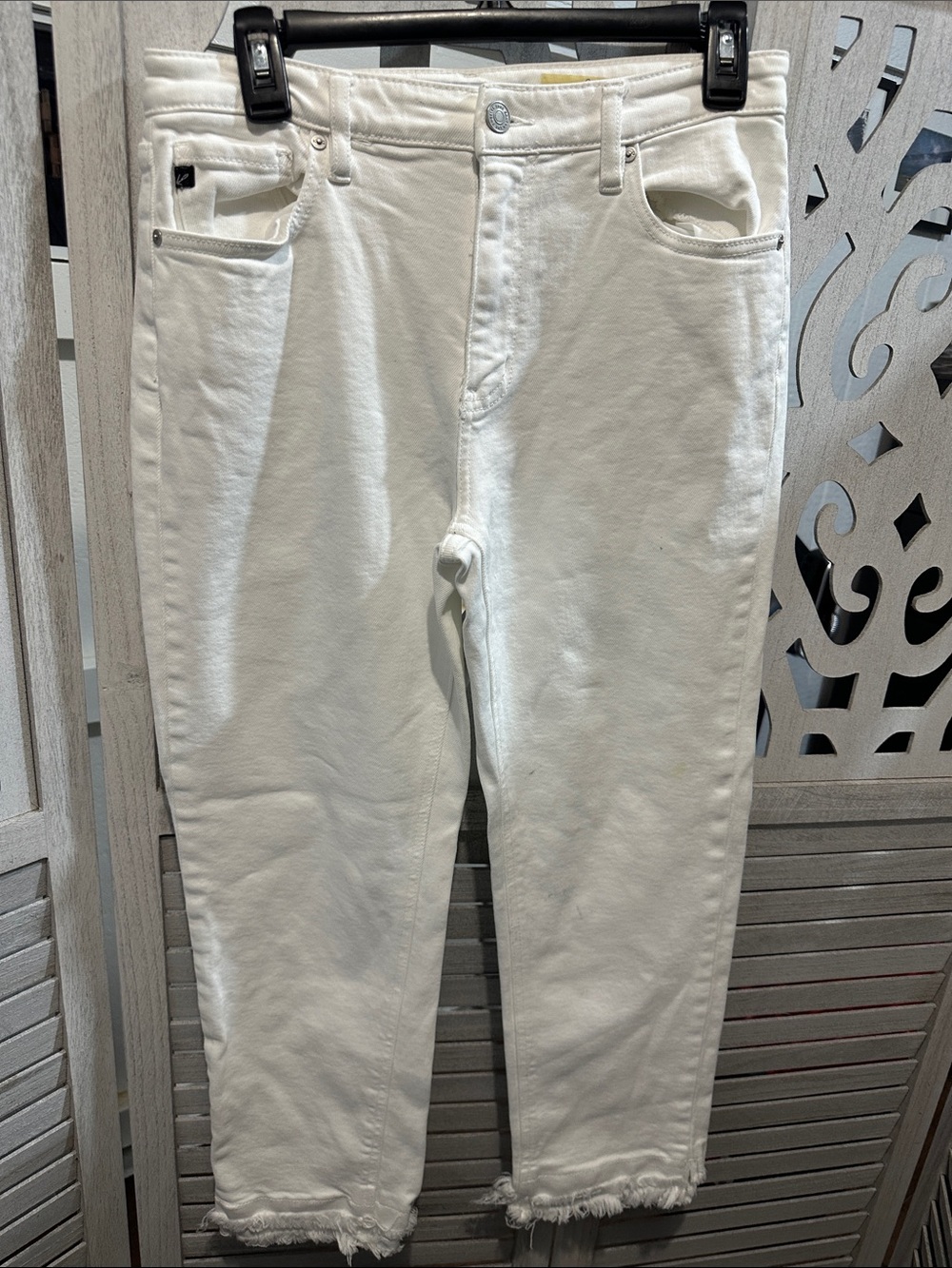 KanCan White High-Rise Straight Jeans